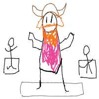 viking at yoga class drawing by luiz in Artbitrator