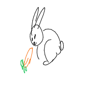 rabbit eating carrot drawing by mars in Artbitrator