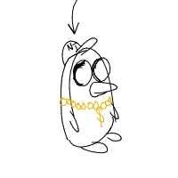 penguin with a hat drawing by mars in Artbitrator