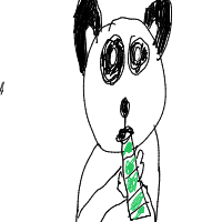 panda eating bamboo drawing by hellokitty0496 in Artbitrator