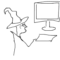 wizard tech support drawing by teaki in Artbitrator