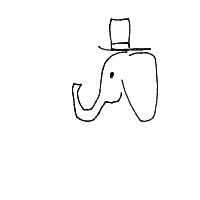 elephant with a hat drawing by missviv in Artbitrator