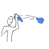throwing water balloon drawing by chrivifi in Artbitrator