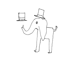 elephant with a hat drawing by missviv in Artbitrator