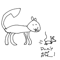 cat chasing mouse drawing by chrivifi in Artbitrator