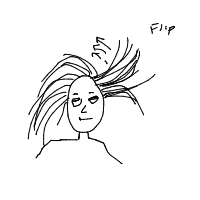 dramatic hair flip drawing by chrivifi in Artbitrator