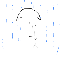 umbrella in rain drawing by joker_27102005 in Artbitrator