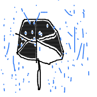 umbrella in rain drawing by joker_27102005 in Artbitrator