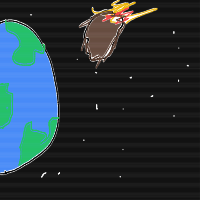 meteor approaching earth drawing by iqxvqi in Artbitrator