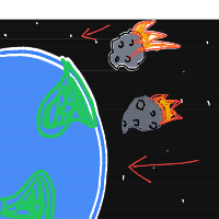 meteor approaching earth drawing by ravenohio in Artbitrator