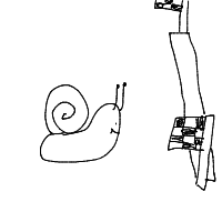 snail racing drawing by ravenohio in Artbitrator