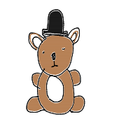 bear with a hat drawing by ravenohio in Artbitrator
