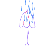 umbrella in rain drawing by beebew in Artbitrator