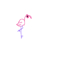 flamingo standing on one leg drawing by giahuyhz in Artbitrator