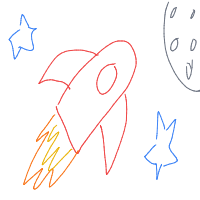 rocket ship drawing by moonglow in Artbitrator