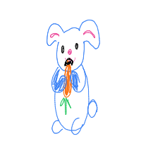 rabbit eating carrot drawing by terry in Artbitrator
