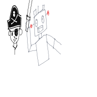 pirate vs robot drawing by terry in Artbitrator