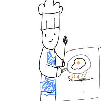 chef cooking drawing by terry in Artbitrator
