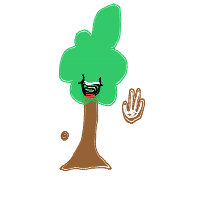 tree giving high five drawing by art_00 in Artbitrator