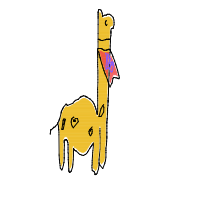 giraffe with scarf drawing by art_00 in Artbitrator