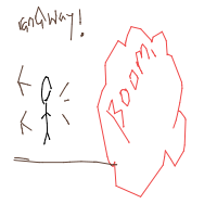 walking away from explosion drawing by art_00 in Artbitrator
