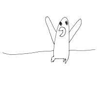 excited penguin drawing by kroket in Artbitrator