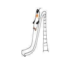 penguin sliding drawing by kroket in Artbitrator