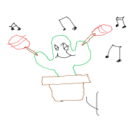 dancing cactus drawing by fml2026 in Artbitrator