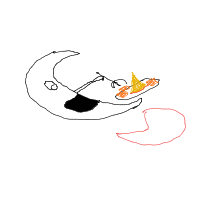 moon eating cheese drawing by fml2026 in Artbitrator