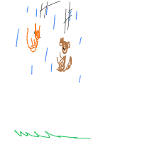 raining cats and dogs drawing by butterpuppyz in Artbitrator