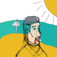 vampire at beach drawing by choccymilk in Artbitrator