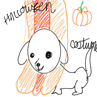 dog in costume drawing by alien_5555 in Artbitrator
