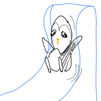 penguin sliding drawing by alien_5555 in Artbitrator