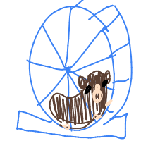 hamster on wheel drawing by alien_5555 in Artbitrator