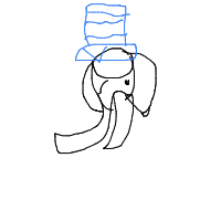 elephant with a hat drawing by giahuyhz in Artbitrator