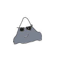 rock with sunglasses drawing by paraboy_nvr_dies in Artbitrator