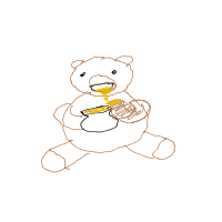 bear eating honey drawing by fml2026 in Artbitrator