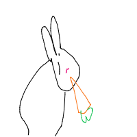 rabbit eating carrot drawing by nickthequick in Artbitrator