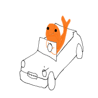goldfish driving car drawing by kroket in Artbitrator