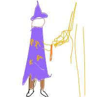 wizard casting a spell drawing by nickthequick in Artbitrator