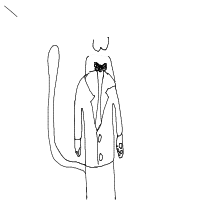 cat wearing suit drawing by kroket in Artbitrator