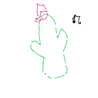 dancing cactus drawing by rainbowkitty in Artbitrator