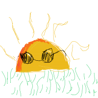 sun wearing sunglasses drawing by rainbowkitty in Artbitrator