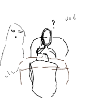 ghost at job interview drawing by rainbowkitty in Artbitrator