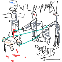 robot apocalypse drawing by saro in Artbitrator