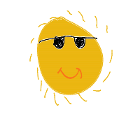 sun wearing sunglasses drawing by cabbages in Artbitrator
