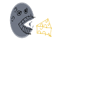 moon eating cheese drawing by cabbages in Artbitrator