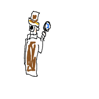 detective with magnifying glass drawing by saro in Artbitrator