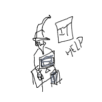 wizard tech support drawing by saro in Artbitrator