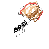 ant carrying giant crumb drawing by saro in Artbitrator